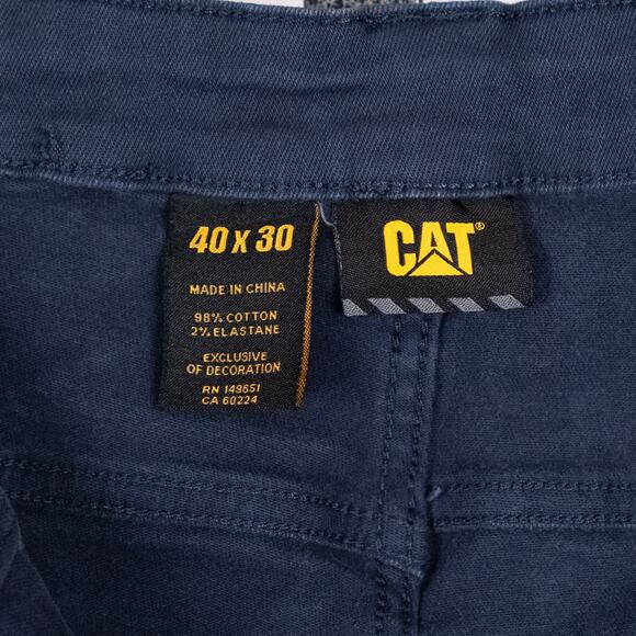 Men's Caterpillar Workwear Carpenter Pants 40x29 Blue Double Front Cotton Canvas - Picture 6 of 6